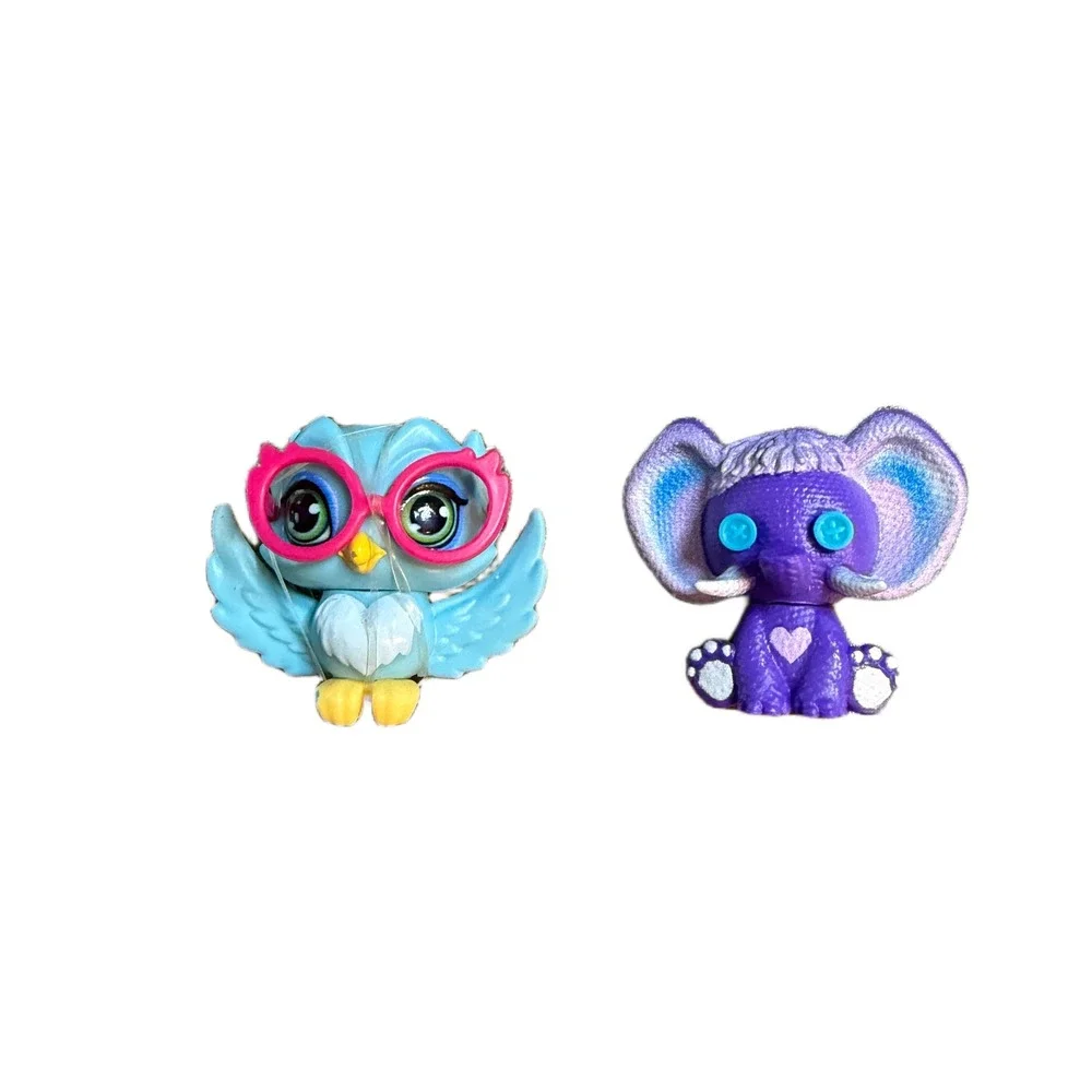 Monster High Ghoulia Blue Owl Pink Glasses & Abbey Purple Elephant Figures Set